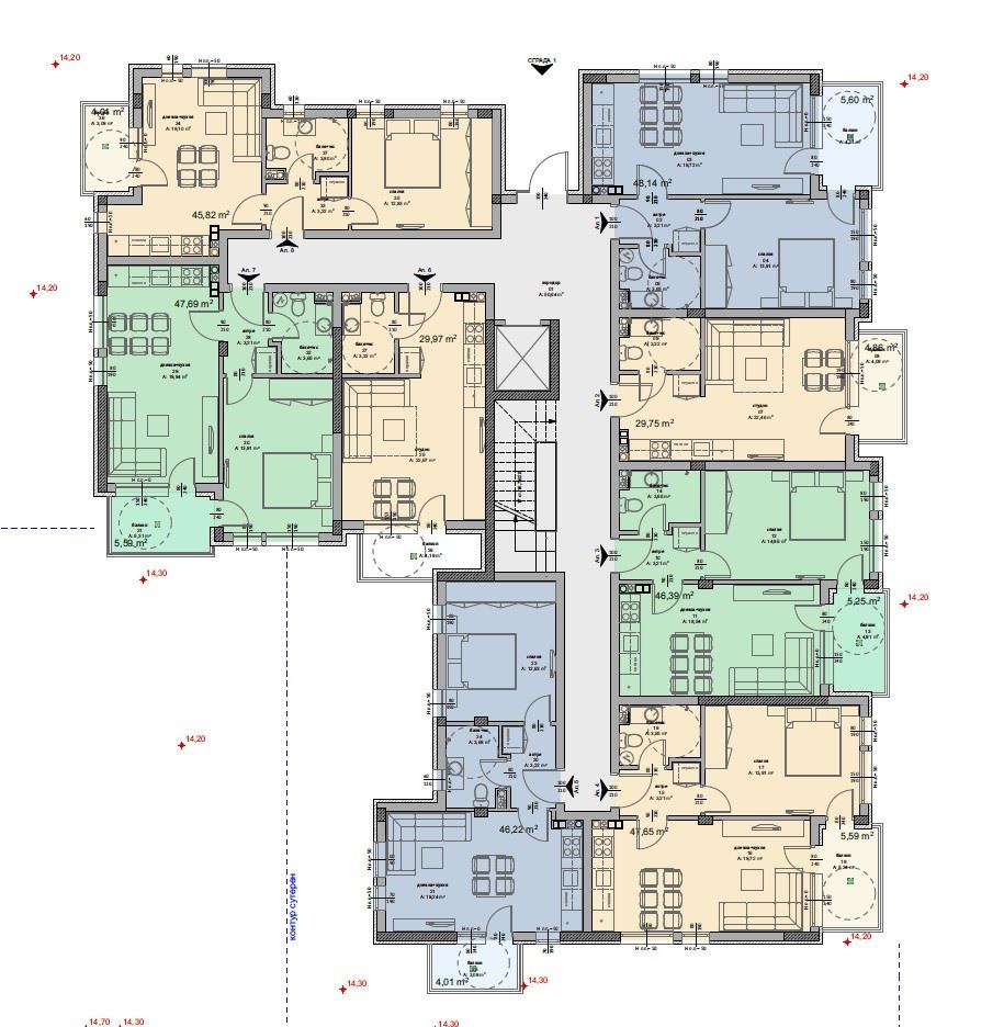 Nowy apartament z jedną sypialnią w stylowym kompleksie z basenem, 500 m od plaży w Rawdzie