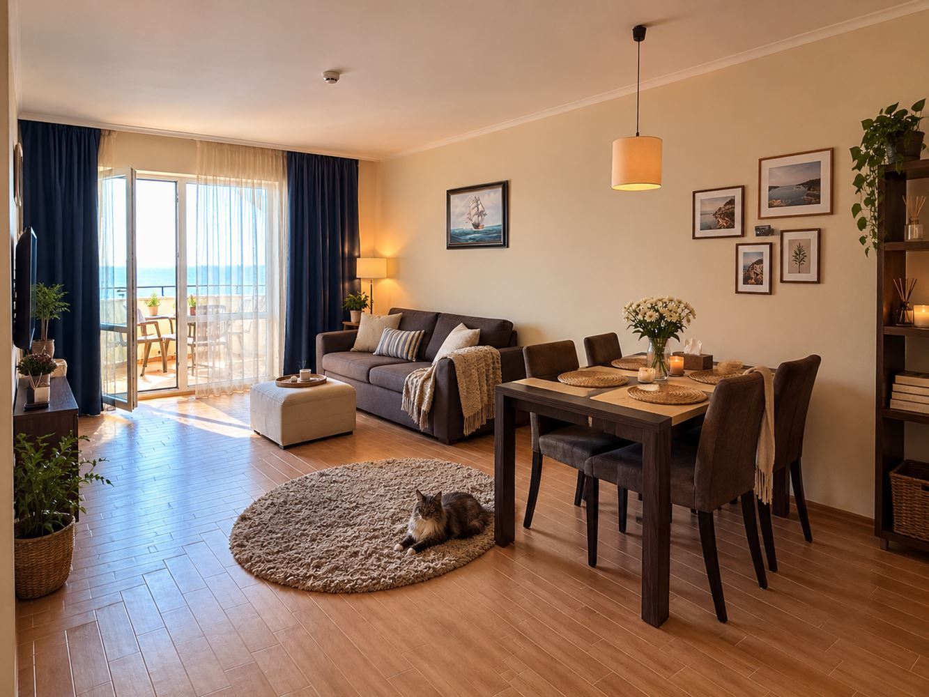 Apartament z jedną sypialnią w pierwszej linii z panoramicznym widokiem na morze w Słonecznym Brzegu