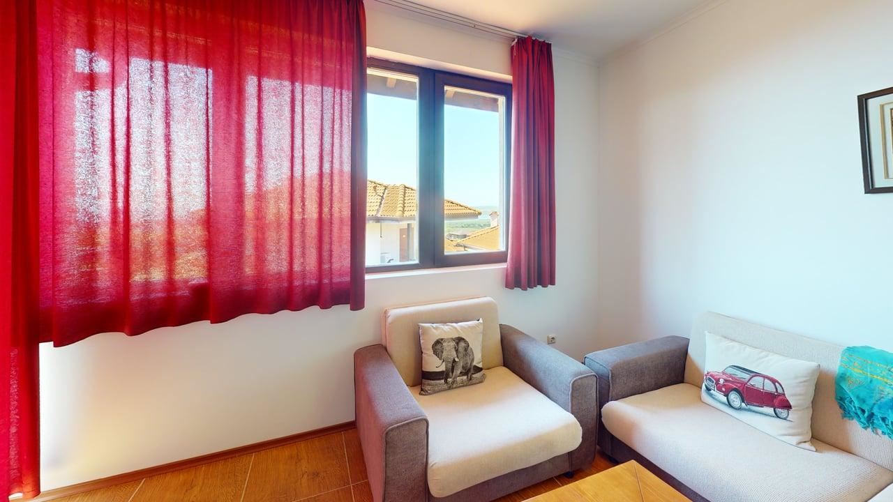 Przestronny apartament z jedną sypialnią i widokiem na morze w okolicach Słonecznego Brzegu