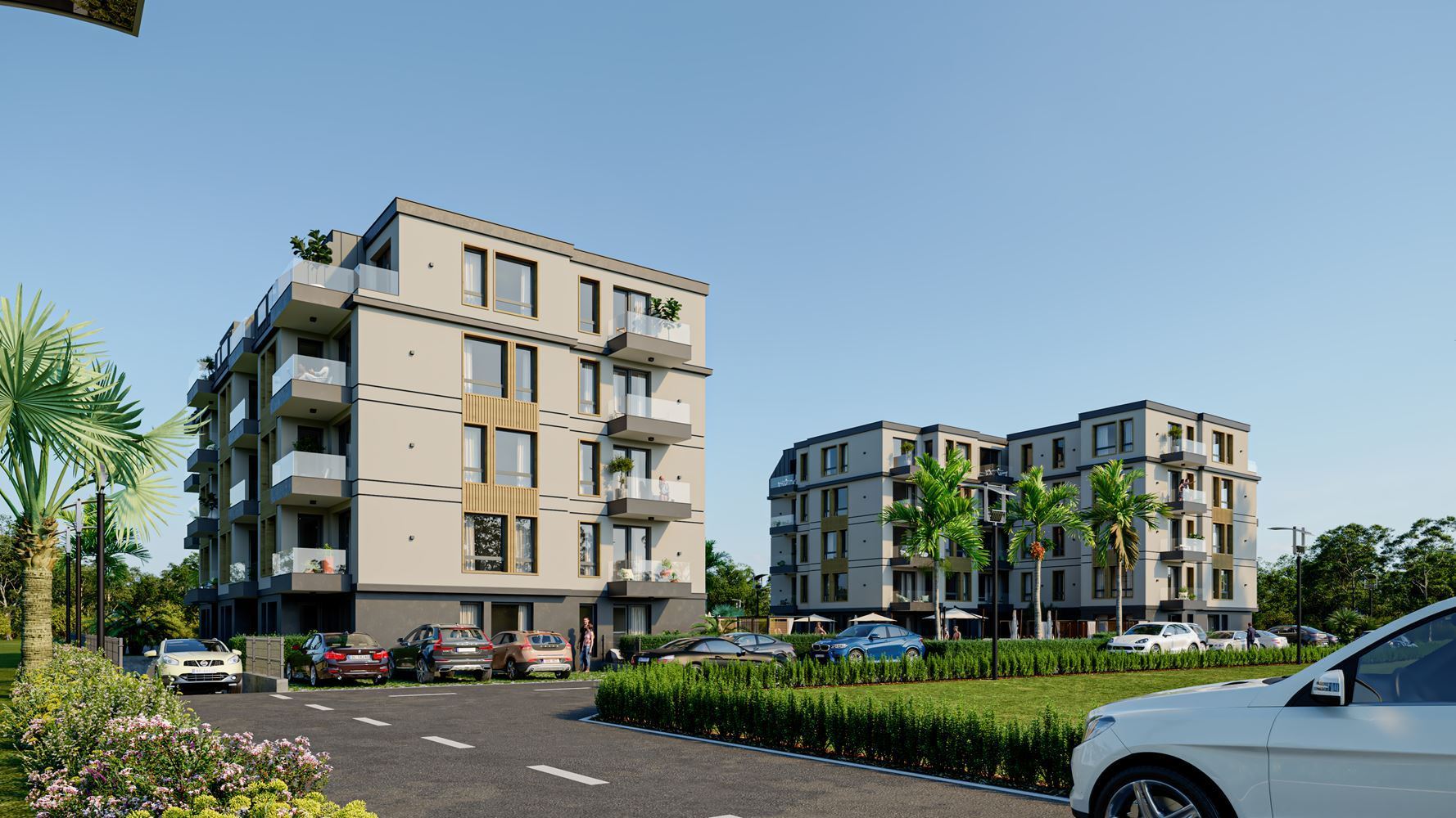 Nowy apartament z jedną sypialnią w stylowym kompleksie z basenem, 500 m od plaży w Rawdzie