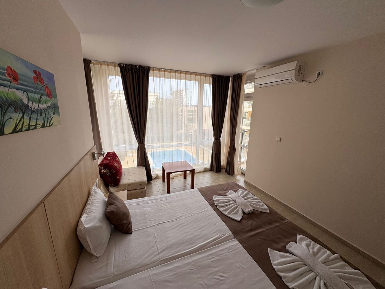 Apartament z dwiema sypialniami 300 metrów od plaży w centrum Słonecznego Brzegu