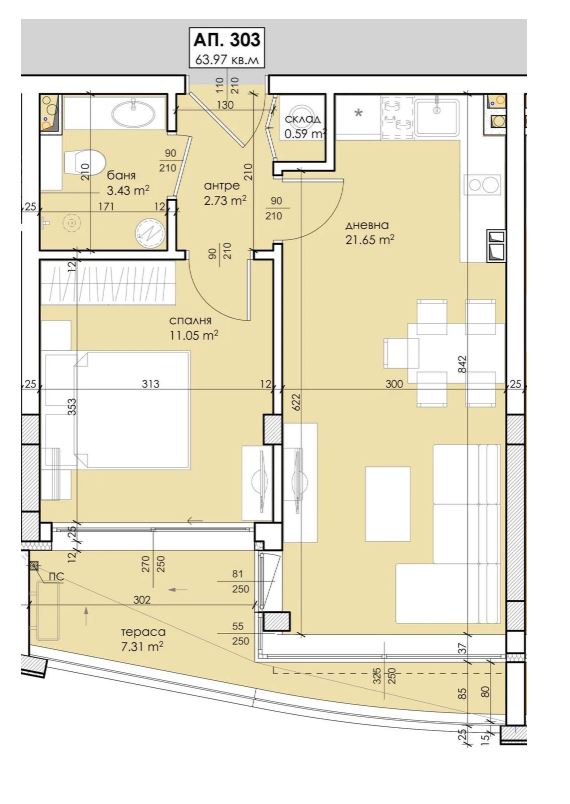 Apartament z jedną sypialnią, ekspozycją południową i widokiem na las w Sozopolu