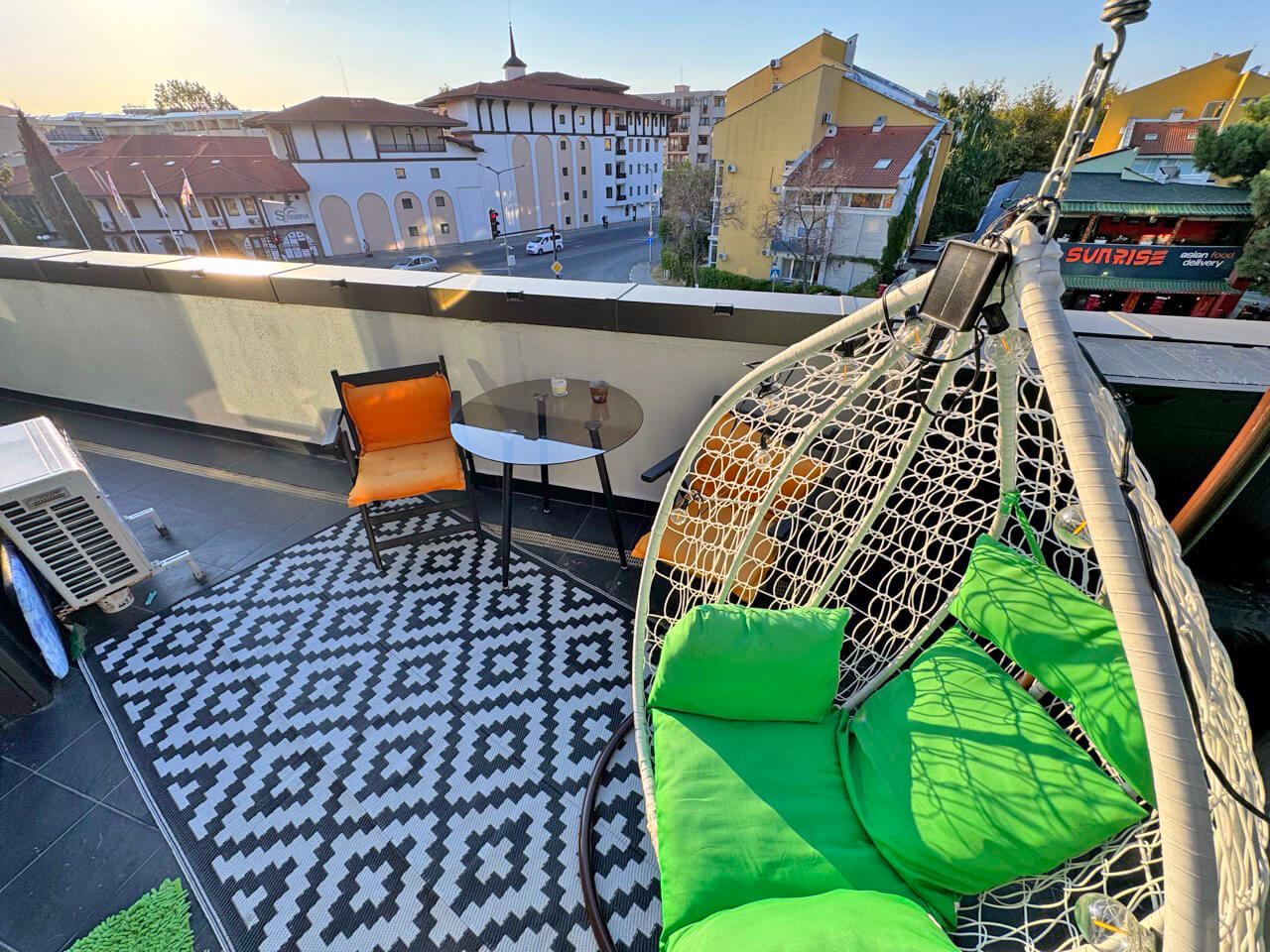 Apartament z nowoczesnym wyposażeniem i dużym tarasem 200 m od plaży w Słonecznym Brzegu
