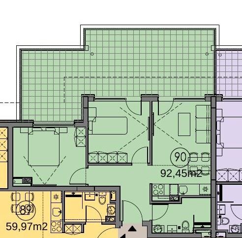 Apartament trzypokojowy z panoramicznym widokiem na morze w pierwszej linii brzegowej w Sveti Vlas – na ostatnim piętrze