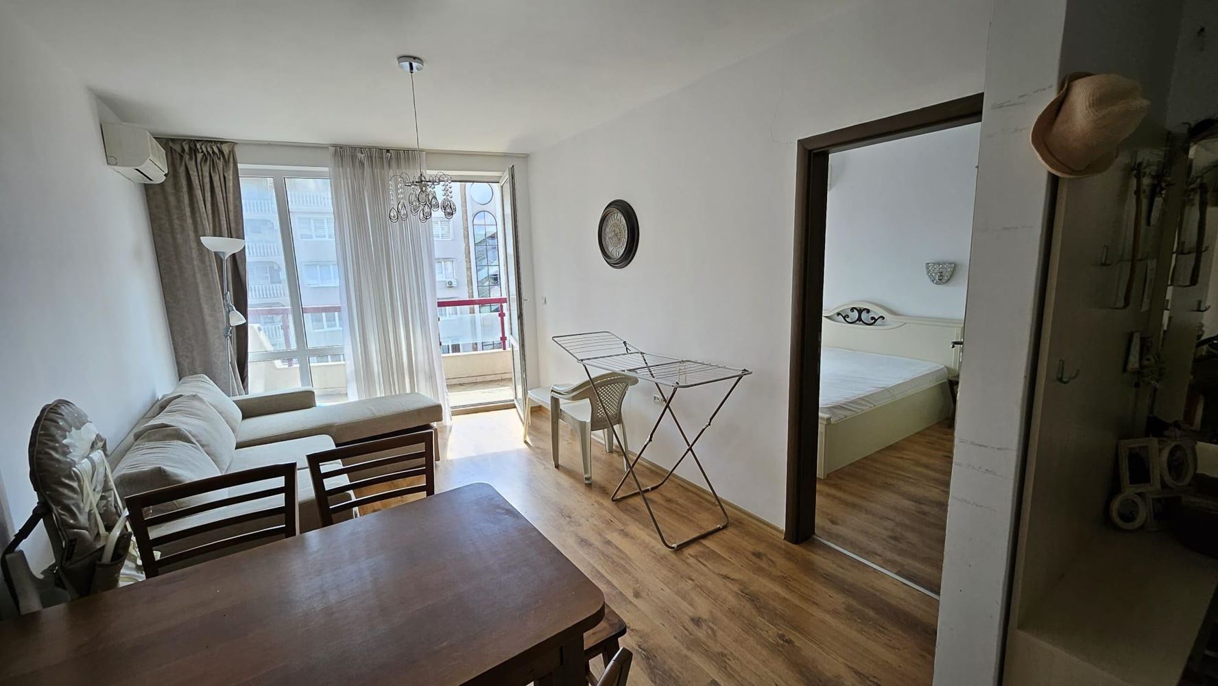 Apartament z jedną sypialnią w Nesebyrze z wyposażeniem i doskonałymi udogodnieniami w kompleksie