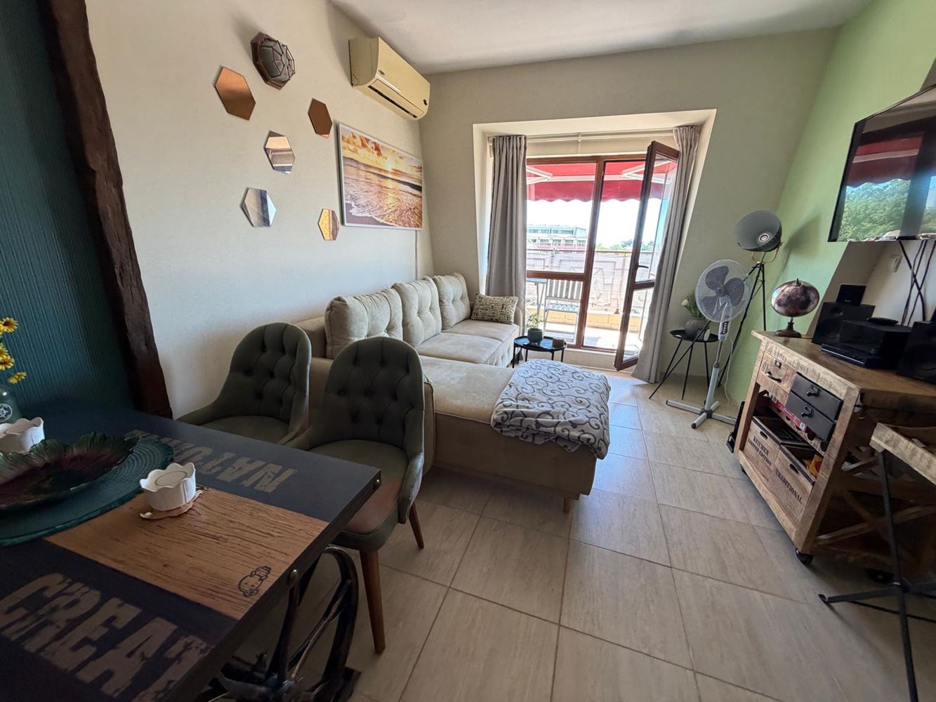 Apartament z jedną sypialnią z widokiem na morze w zamkniętym kompleksie w Słonecznym Brzegu – gotowy do użytku