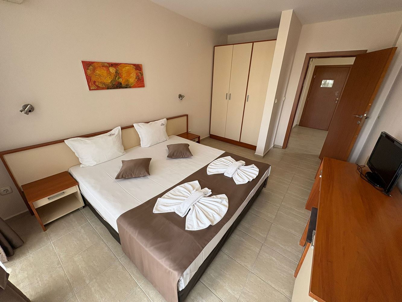 Apartament z dwiema sypialniami 300 metrów od plaży w centrum Słonecznego Brzegu