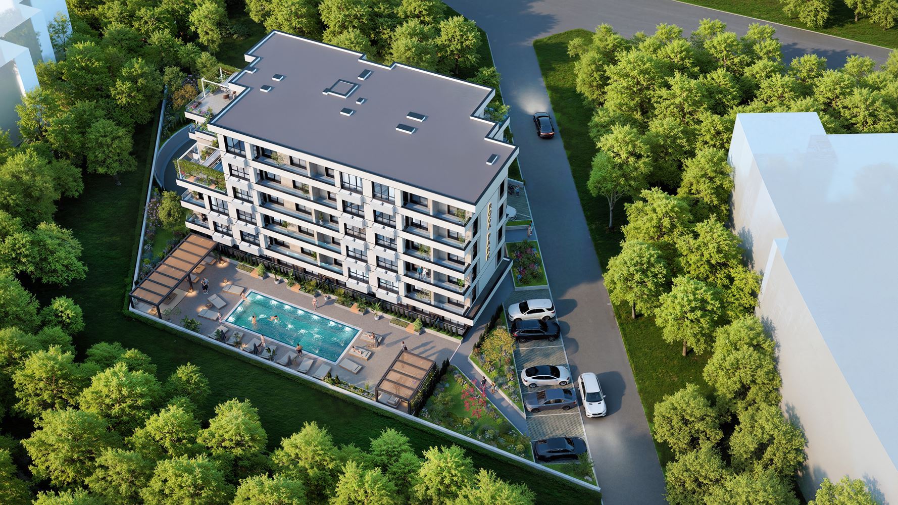 Przestronny apartament z dwiema sypialniami w nowym kompleksie w Słonecznym Brzegu, kilka minut od morza