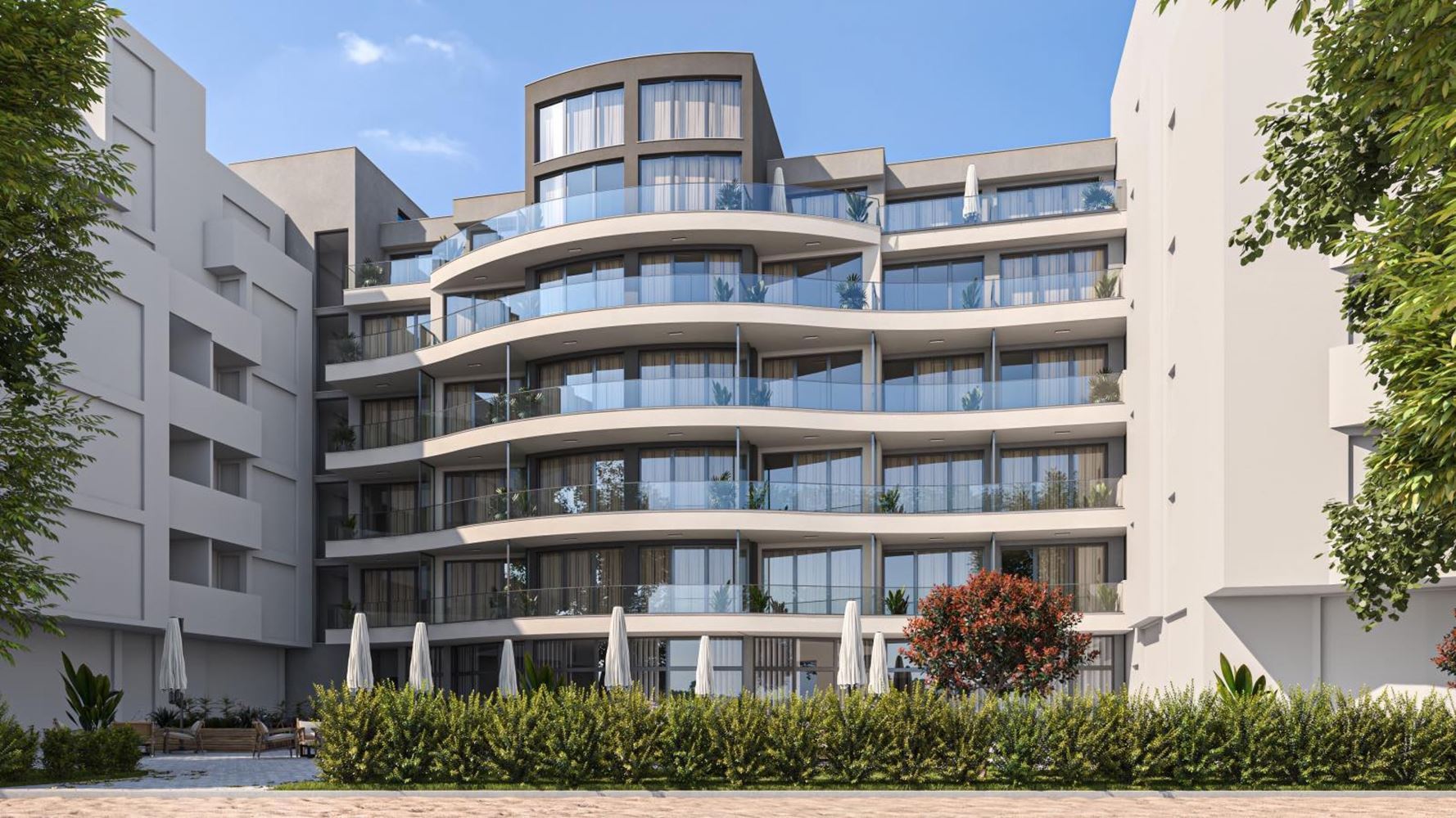 Mieszkanie dwupokojowe w pierwszej linii brzegowej w Pomorie – nowoczesna architektura, panoramiczne widoki na morze i doskonała lokalizacja!