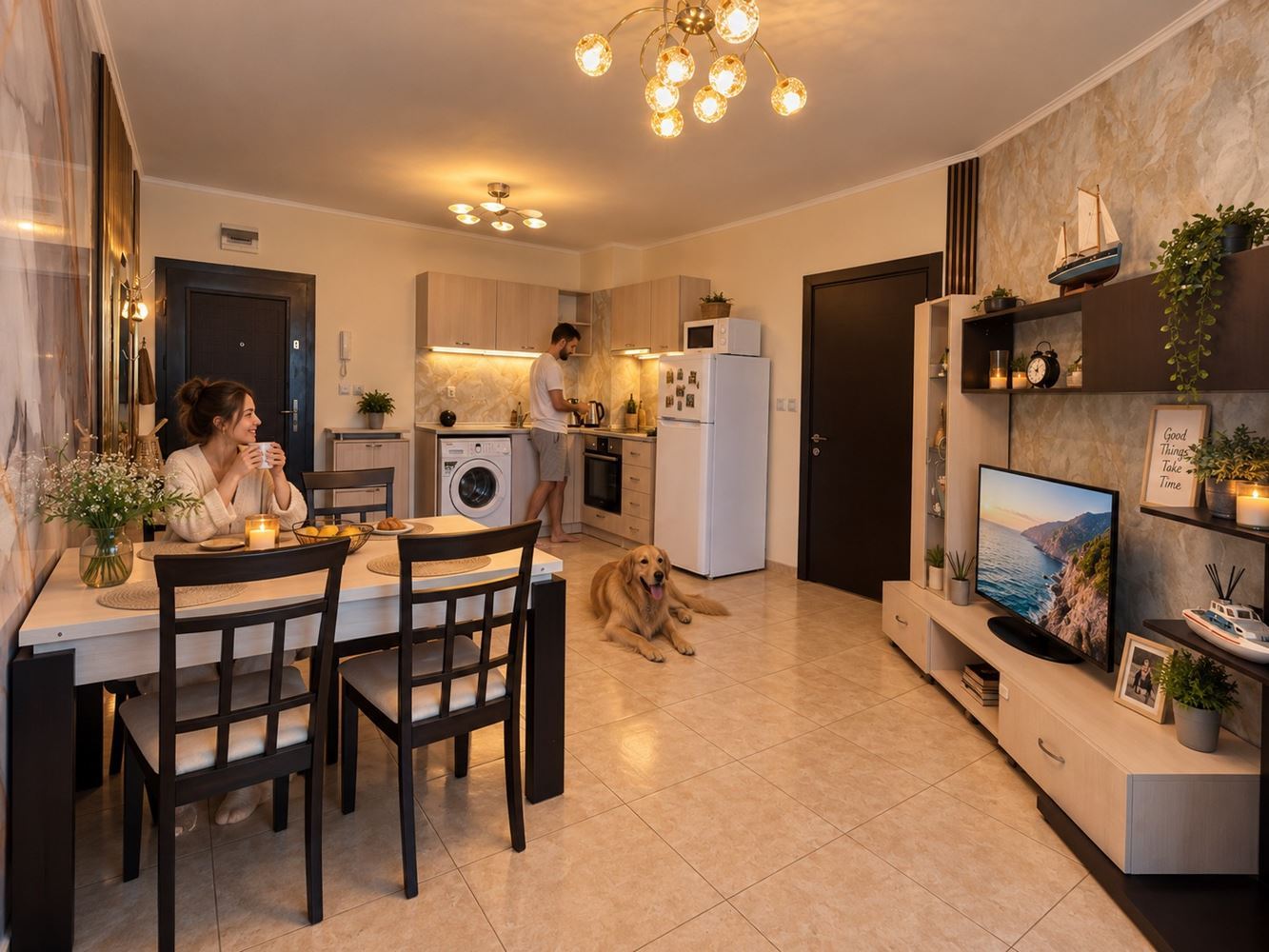 Przestronny apartament z dwiema sypialniami w Nesebyrze – w pełni umeblowany i gotowy do zamieszkania