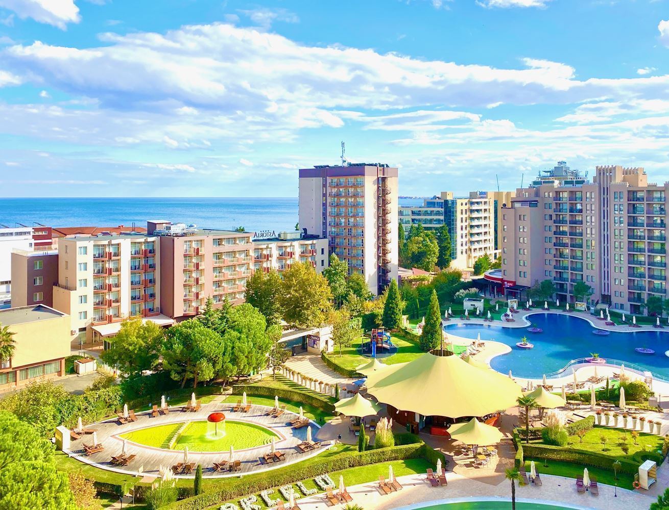 Luksusowy apartament z jedną sypialnią z panoramicznym widokiem na morze w prestiżowym kompleksie w Słonecznym Brzegu