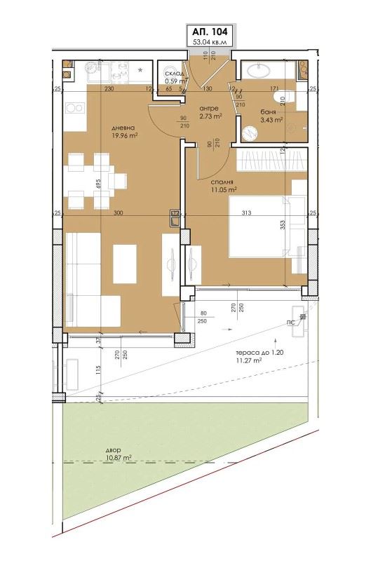 Nowy apartament z jedną sypialnią i prywatnym ogródkiem – nowoczesne wnętrze, które urządzisz po swojemu