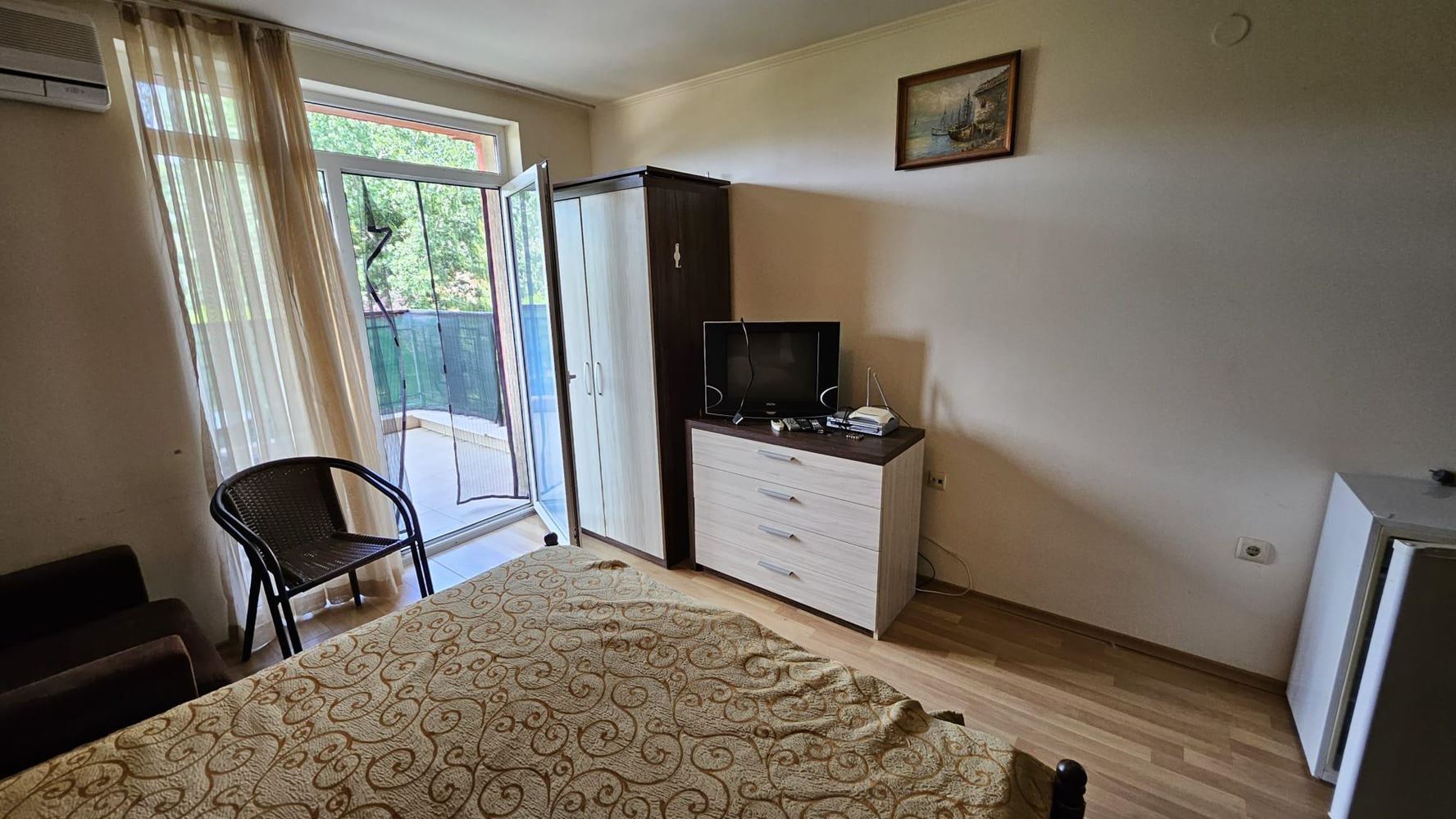 Przytulne studio w nowoczesnym kompleksie w Słonecznym Brzegu z basenem i siłownią, w krótkim spacerze od plaży