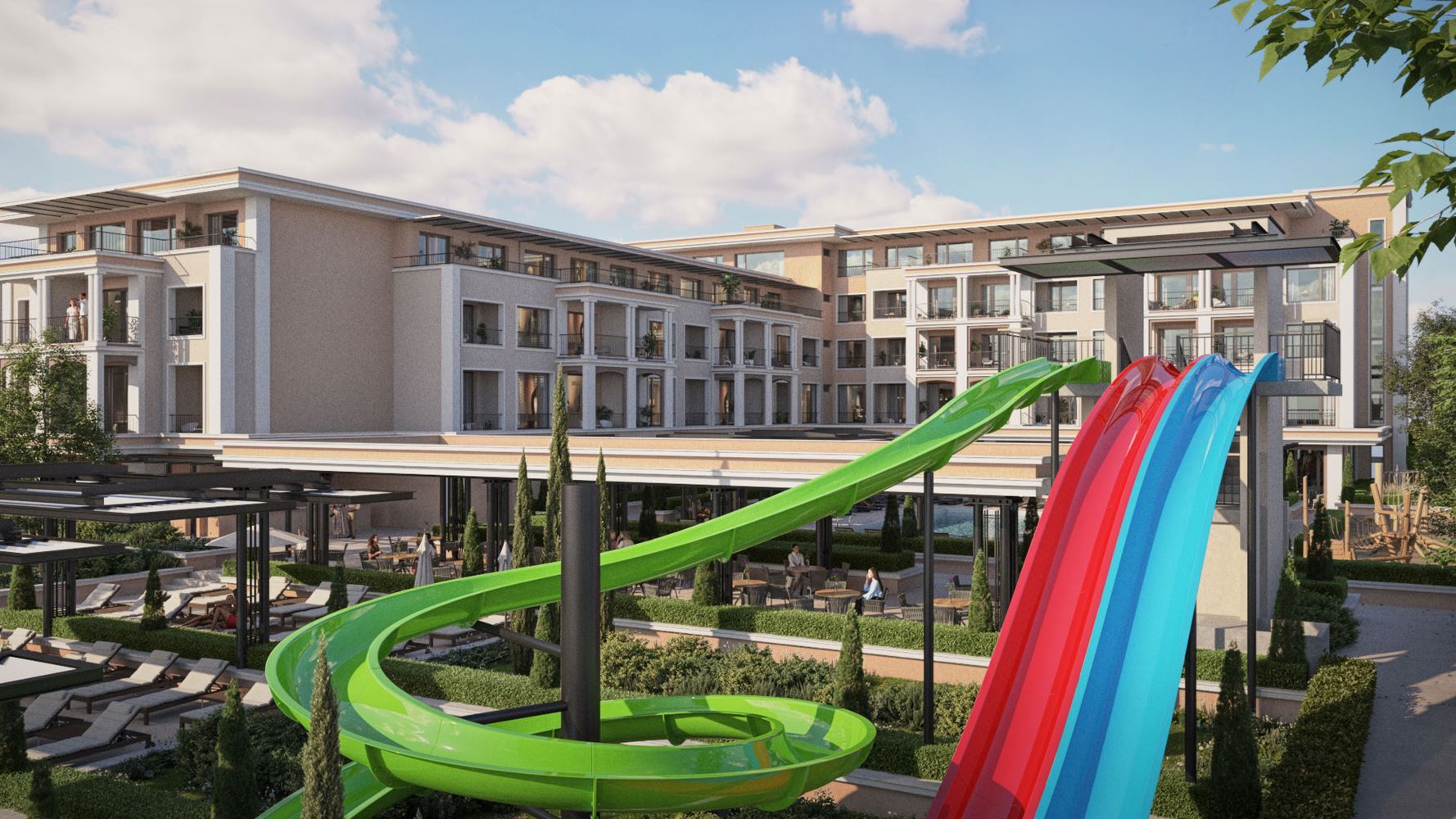 Apartament dwupokojowy z panoramicznym widokiem na morze w nowym kompleksie premium w pierwszej linii brzegowej w Sveti Vlas