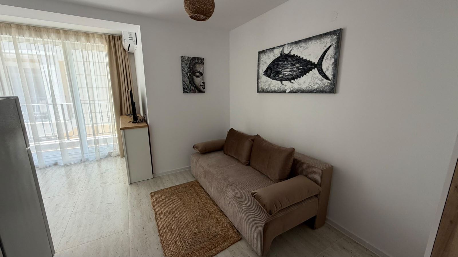 Piękne, przestronne studio z widokiem na morze, 100 m od plaży w Świętym Własie
