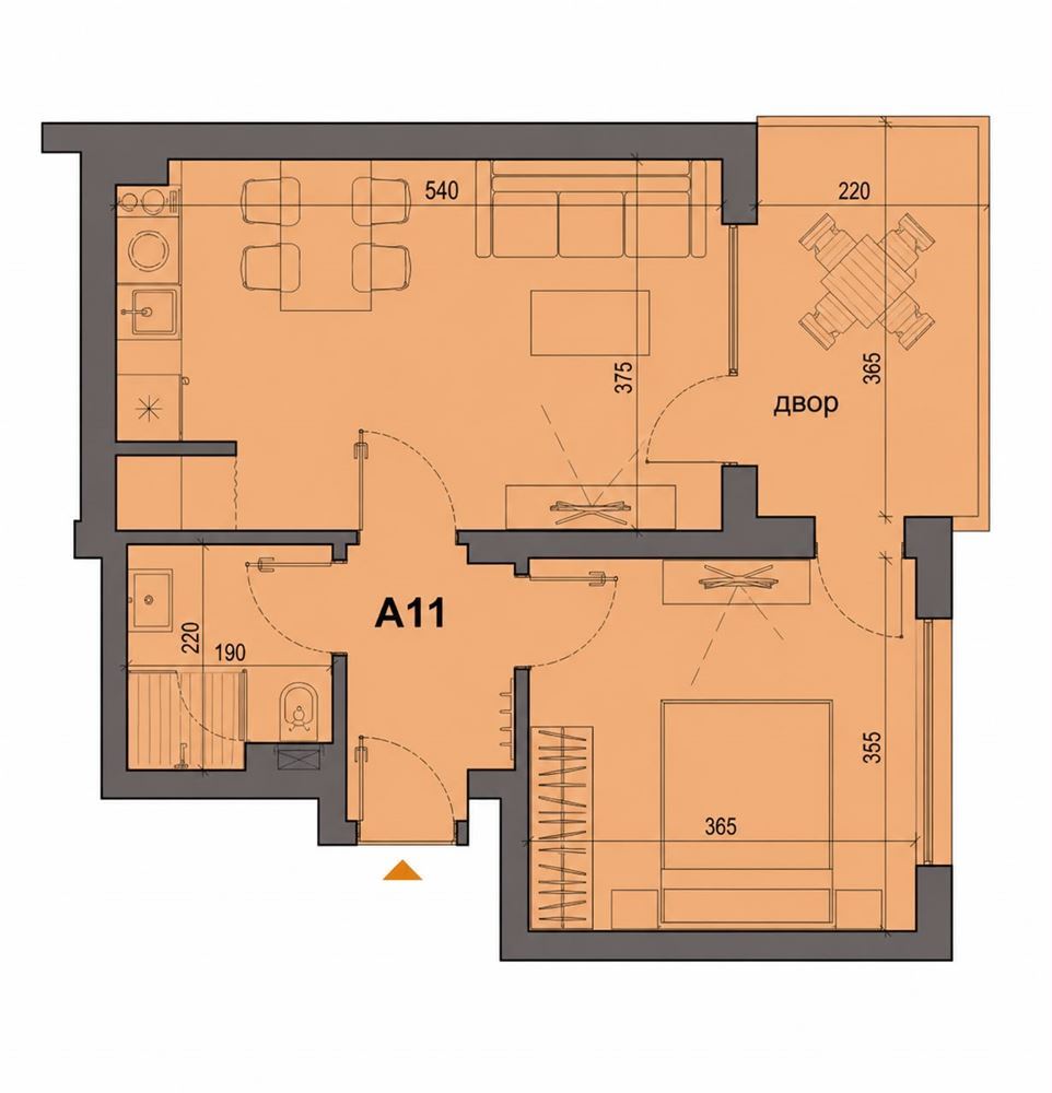 Apartament z prywatnym ogródkiem 100 m od morza w Sarafowie – nowa inwestycja, przed Aktem 15