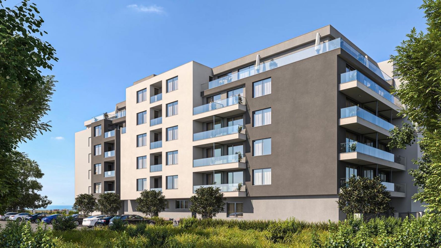 Mieszkanie dwupokojowe w pierwszej linii brzegowej w Pomorie – nowoczesna architektura, panoramiczne widoki na morze i doskonała lokalizacja!