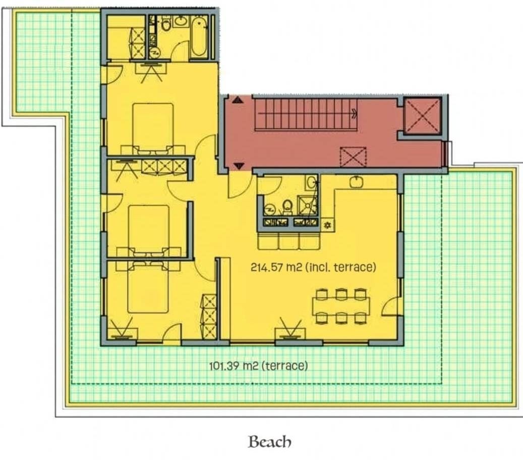 Święty Włas – apartament z trzema sypialniami z bezpośrednim panoramicznym widokiem na morze w kompleksie przy samej plaży