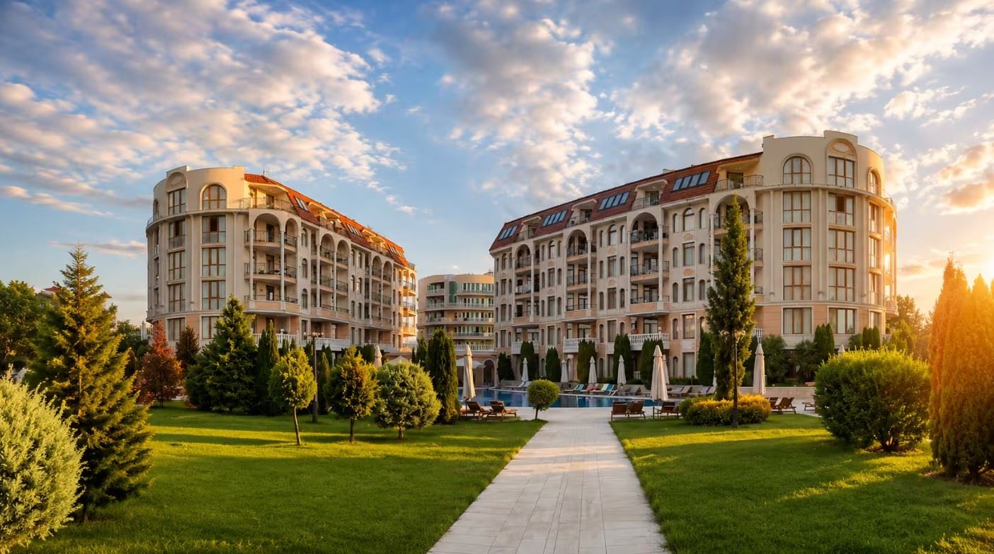 Pierwsza linia do plaży Butamyata! Umeblowany apartament z jedną sypialnią i częściowym widokiem na morze w Sinemorec