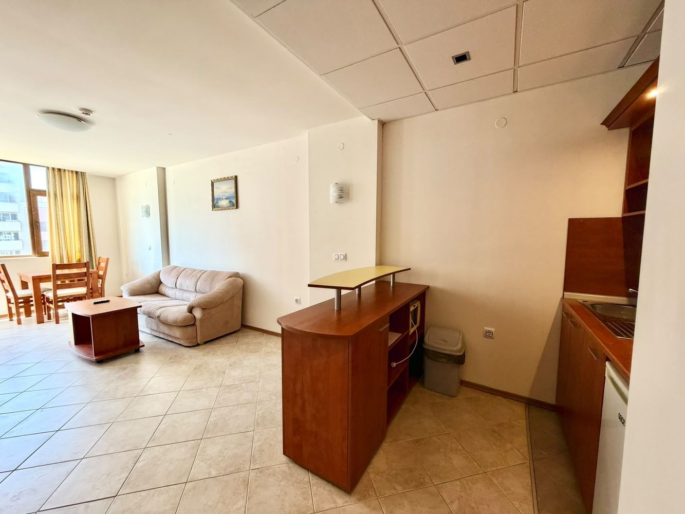 Przestronny apartament z jedną sypialnią i widokiem na morze na drugiej linii zabudowy w Słonecznym Brzegu