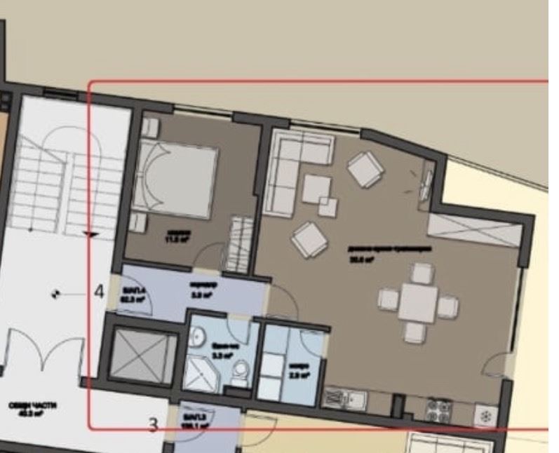 Przestronny apartament z jedną sypialnią i widokiem na morze w samym sercu Sarafowa z możliwością przebudowy na apartament z dwiema sypialniami