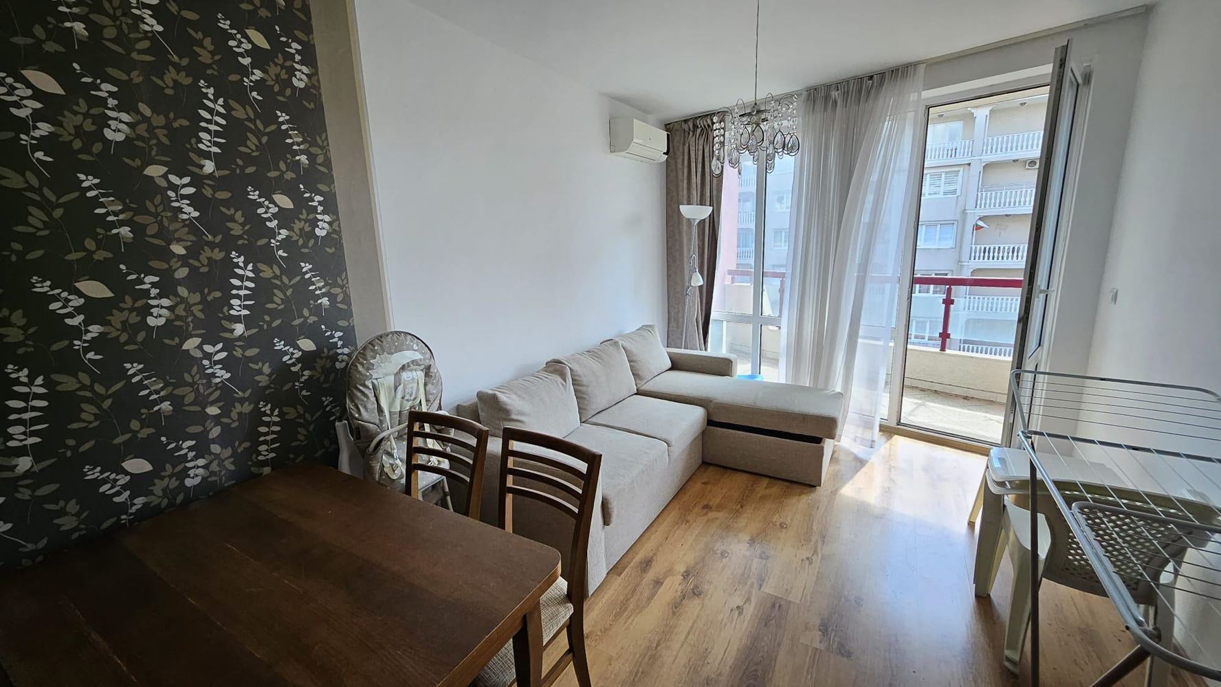 Apartament z jedną sypialnią w Nesebyrze z wyposażeniem i doskonałymi udogodnieniami w kompleksie