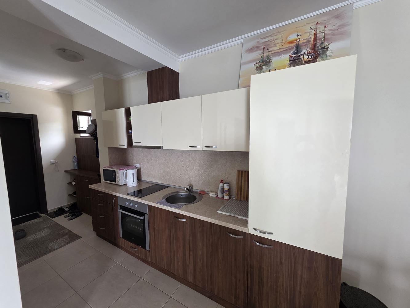 Apartament z jedną sypialnią w pierwszej linii z frontalnym widokiem na morze w Nessebarze