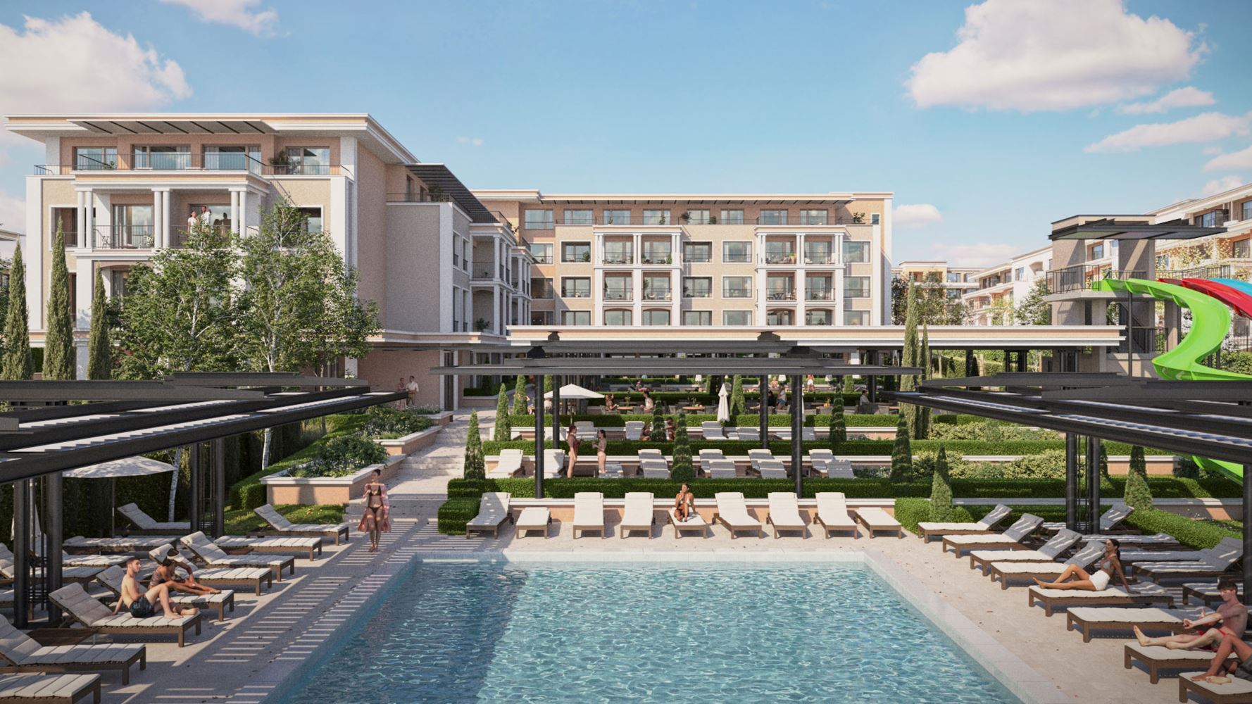 Apartament dwupokojowy z panoramicznym widokiem na morze w nowym kompleksie premium w pierwszej linii brzegowej w Sveti Vlas